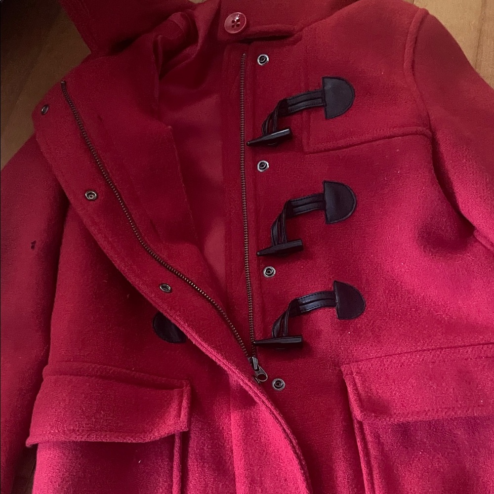 GAP Kids Red Hooded Pea Coat - Picture 5 of 5